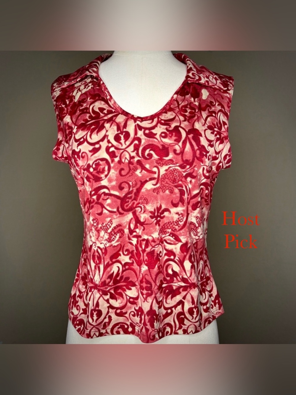 CG Rust Red Vintage Retro Blouse Size M California Grown Sleeveless Shirt Top